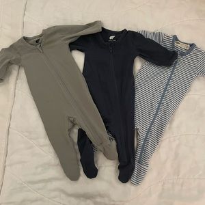 Set of 3 Monica + Andy zipper onesies